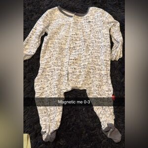 Magnetic Me White Footie One Piece with Cozy Fabric
